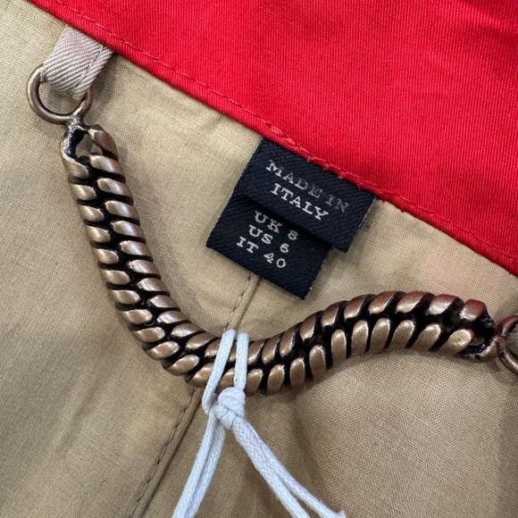 BURBERRY Bonded Cotton Oversized Seam-sealed Car Coat In Red/beige - Picture 12 of 16